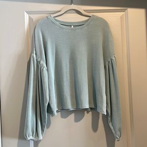 Z Supply Balloon Sleeve Waffle Knit Top